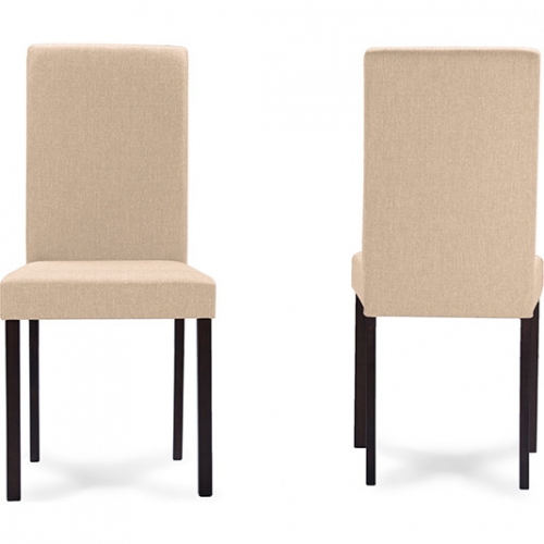 Andrew Dining Chair Beige Fabric & Wood (Set of 4)